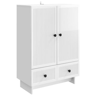 Bufet Alb Lucios 66 x 34,5 x 95 cm Lemn prelucrat GartenMobel Dekor