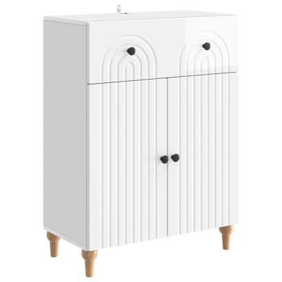 Bufet Alb foarte lucios 66 x 34,5 x 90 cm Lemn prelucrat GartenMobel Dekor