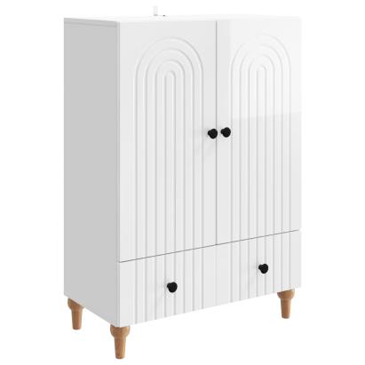 Bufet Alb foarte lucios 66 x 34,5 x 95 cm Lemn prelucrat GartenMobel Dekor