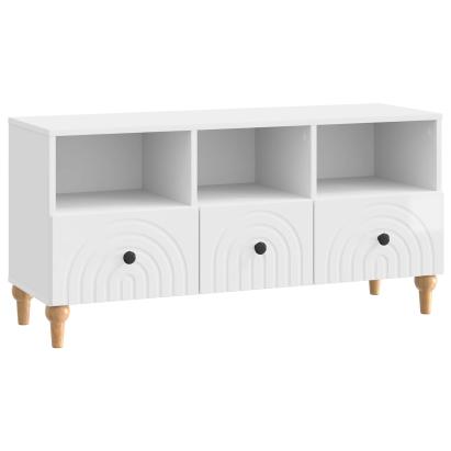 Cabinet TV Alb Lucios 102 x 34,5 x 50 cm Lemn prelucrat GartenMobel Dekor