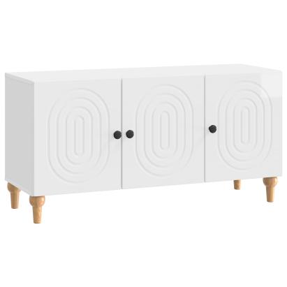 Cabinet TV Alb foarte lucios 99 x 34,5 x 50 cm Lemn prelucrat GartenMobel Dekor