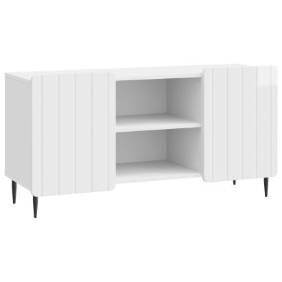 Cabinet TV Alb foarte lucios 102 x 34,5 x 52 cm Lemn prelucrat GartenMobel Dekor