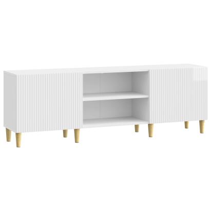 Cabinet TV Alb foarte lucios 150 x 31 x 50 cm Lemn prelucrat GartenMobel Dekor