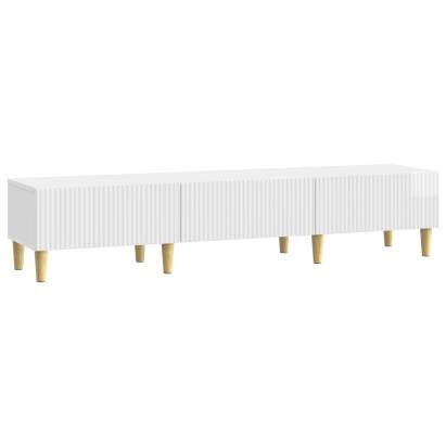 Cabinet TV Alb foarte lucios 147 x 34,5 x 30 cm Lemn prelucrat GartenMobel Dekor