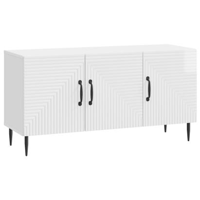 Cabinet TV Alb foarte lucios 99 x 34,5 x 50 cm Lemn prelucrat GartenMobel Dekor
