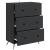 Dulap cu sertare Negru 66 x 34,5 x 90 cm Lemn prelucrat GartenMobel Dekor