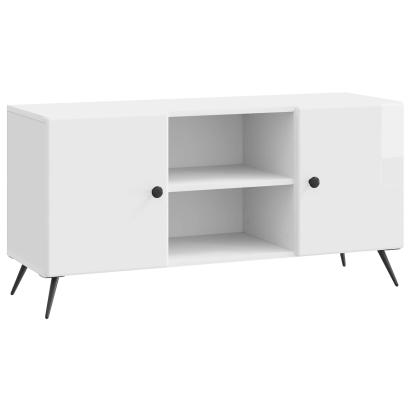Cabinet TV Alb foarte lucios 102 x 34,5 x 50 cm Lemn prelucrat GartenMobel Dekor