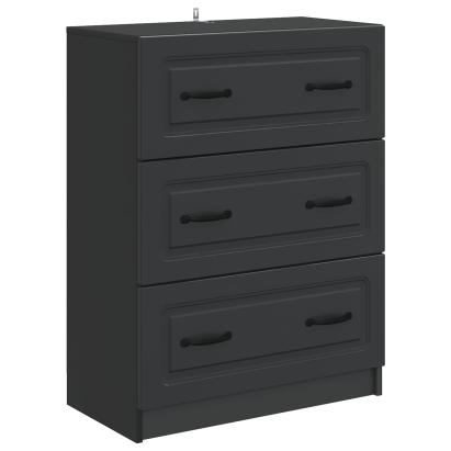 Dulap cu sertare Negru 66 x 34,5 x 87 cm Lemn prelucrat GartenMobel Dekor