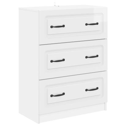 Dulap cu sertare Alb foarte lucios 66 x 34,5 x 87 cm GartenMobel Dekor