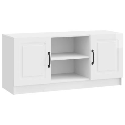 Cabinet TV Alb foarte lucios 102 x 34,5 x 47 cm Lemn prelucrat GartenMobel Dekor