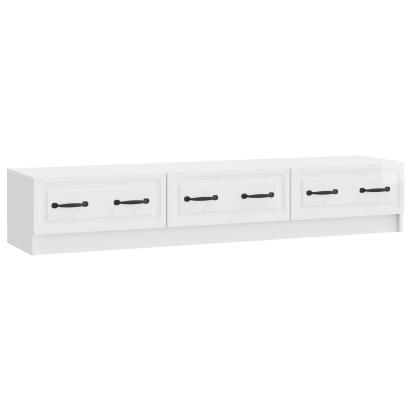 Cabinet TV Alb foarte lucios 147 x 34,5 x 27 cm Lemn prelucrat GartenMobel Dekor