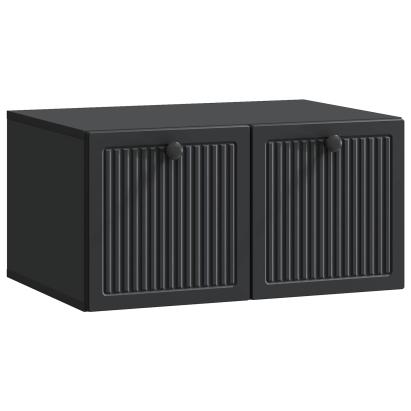 Dulap TV suspendat, negru, 59,5 x 41 x 30 cm, 2 uși, lemn prelucrat