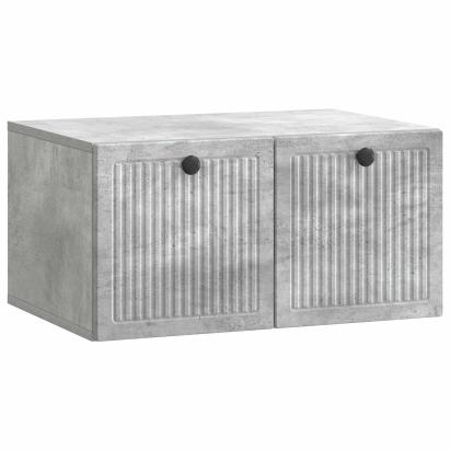Dulap TV suspendat de perete gri beton, 59,5 x 41 x 30 cm, 2 uși