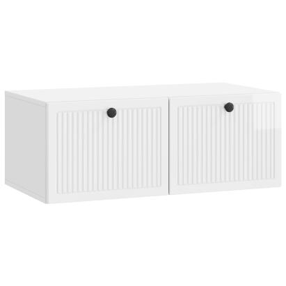 Dulap TV suspendat alb foarte lucios, 78,5 x 41 x 30 cm, 2 uși