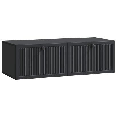 Dulap TV suspendat de perete, negru, 98 x 41 x 30 cm, 2 uși