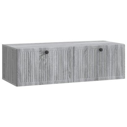 Dulap TV suspendat de perete, sonoma gri, 98 x 41 x 30 cm, 2 uși