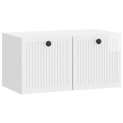 Dulap TV suspendat alb foarte lucios, 59,5 x 31 x 30 cm, 2 uși