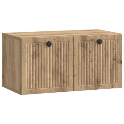 Dulap TV suspendat cu 2 uși, stejar artizanal, 59,5 x 31 x 30 cm