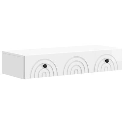 Masă laterală montată pe perete Alb foarte lucios GartenMobel Dekor