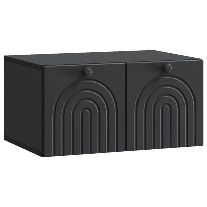 Dulap TV suspendat de perete, negru, 59,5 x 41 x 30 cm, 2 uși
