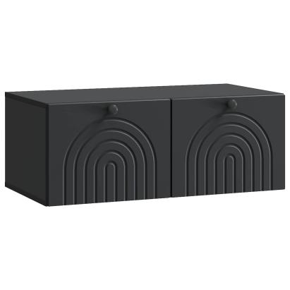 Dulap TV suspendat de perete negru, 78,5 x 41 x 30 cm, 2 uși