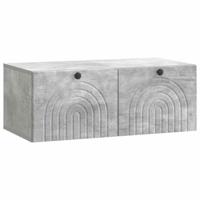 Dulap TV suspendat gri beton, 78,5 x 41 x 30 cm, 2 uși