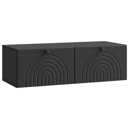 Comodă TV suspendată, neagră, 99 x 41 x 30 cm, 2 uși