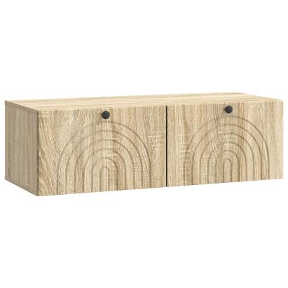 Dulap TV suspendat stejar sonoma, 98 x 41 x 30 cm, 2 uși