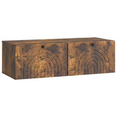 Dulap TV suspendat stejar fumuriu 99 x 41 x 30 cm, 2 uși