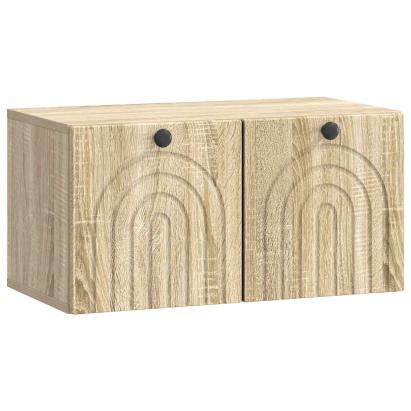 Dulap TV suspendat cu 2 uși, stejar sonoma, 59,5 x 31 x 30 cm