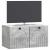 Dulap TV suspendat gri beton cu 2 usi, 59,5 x 31 x 30 cm