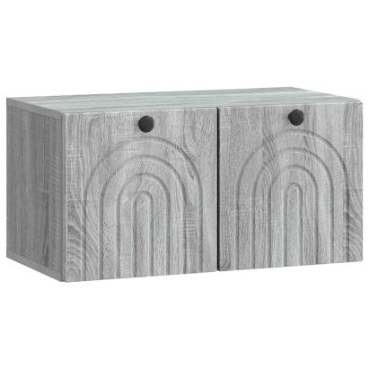Dulap TV suspendat Sonoma gri, 2 uși, 59,5 x 31 x 30 cm