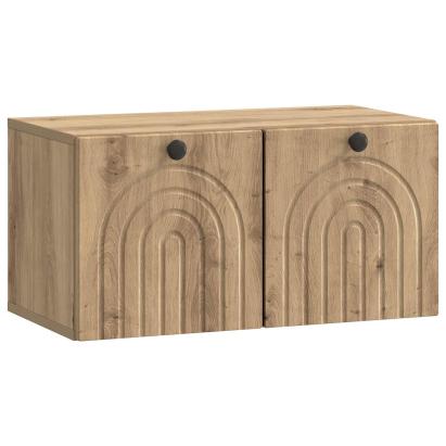 Dulap TV suspendat stejar artizanal, 2 uși, 59,5 x 31 x 30 cm