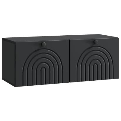Dulap TV suspendat negru cu 2 uși, 78,5 x 31 x 30 cm