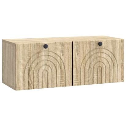 Dulap TV suspendat cu 2 uși, stejar sonoma, 78,5 x 31 x 30 cm