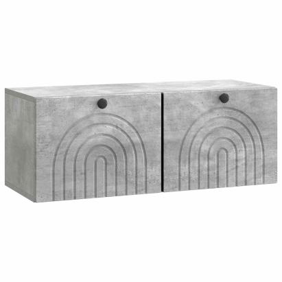 Dulap TV suspendat gri beton 78,5 x 31 x 30 cm, 2 uși