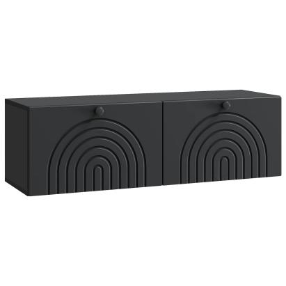 Dulap TV suspendat de perete, negru, 98 x 31 x 30 cm, cu 2 uși
