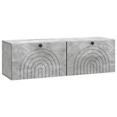 Dulap TV suspendat de perete, gri beton, 98 x 31 x 30 cm