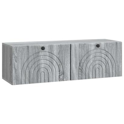 Dulap TV suspendat Sonoma gri, 98 x 31 x 30 cm, 2 uși, vidaXL