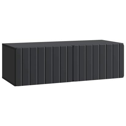 Dulap TV suspendat negru, 98 x 41 x 30 cm, cu 2 uși, din lemn prelucrat