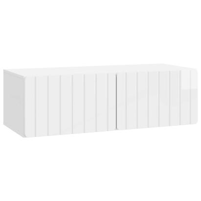 Oglindă TV montată pe perete Alb foarte lucios 98 x 41 x 30 cm GartenMobel Dekor