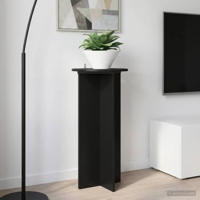 Suport pentru plante 2 pcs Negru 40 x 40 x 80 cm Lemn prelucrat GartenMobel Dekor