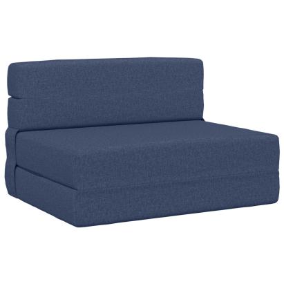 Canapea Pliantă cu Pat albastru 190 x 100 x 15 cm țesătură GartenMobel Dekor