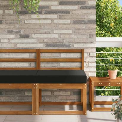 Perna pentru canapea de exterior Negru 60 x 60 x 8 cm Poliester GartenMobel Dekor
