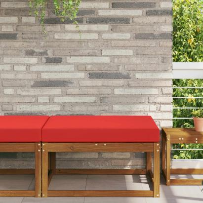 Perna pentru canapea de exterior Roșu 80 x 80 x 8 cm Poliester GartenMobel Dekor