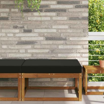 Perna pentru canapea de exterior Negru 80 x 80 x 8 cm Poliester GartenMobel Dekor