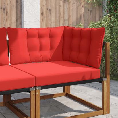 Perna pentru canapea de exterior 3 pcs Roșu Poliester GartenMobel Dekor