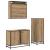Set de mobilier pentru baie cu sertar 3 pcs Stejar Artizanal GartenMobel Dekor