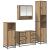Set de mobilier pentru baie cu sertar 4 pcs Stejar Artizanal GartenMobel Dekor