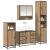 Set de mobilier pentru baie cu sertar 4 pcs Stejar Artizanal GartenMobel Dekor